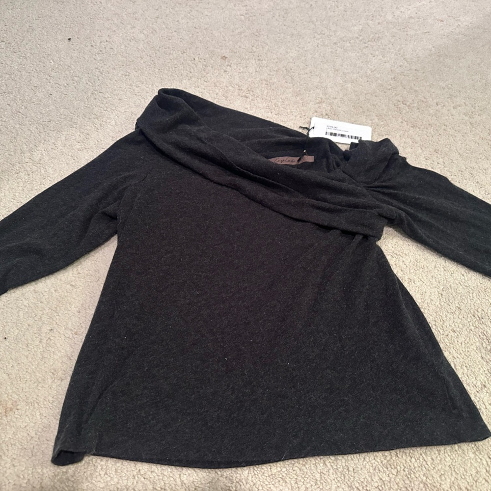 Enza Costa off shoulder grey cashmere top new with tags